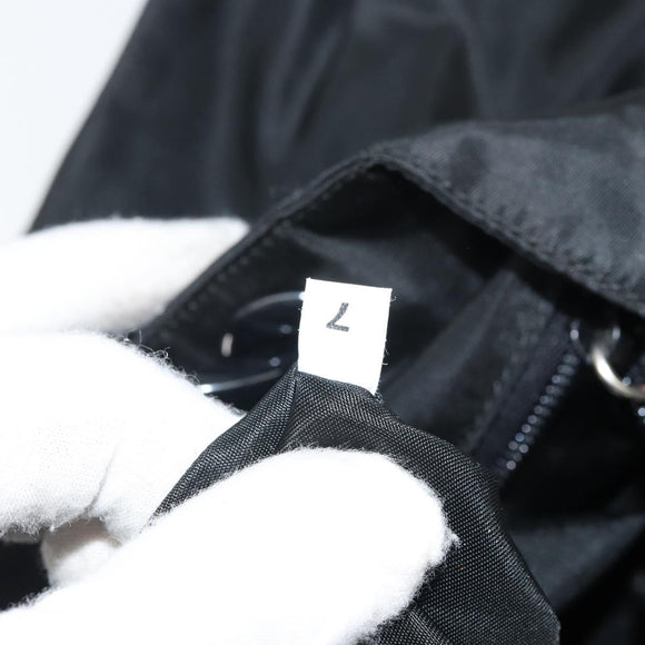 PRADA Hand Bag Nylon Black Silver Auth 171648
