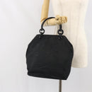 PRADA Hand Bag Nylon Black Silver Auth 171648-23
