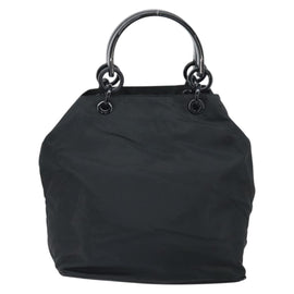 PRADA Hand Bag Nylon Black Silver Auth 171648 - 0