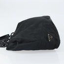PRADA Hand Bag Nylon Black Silver Auth 171648-4
