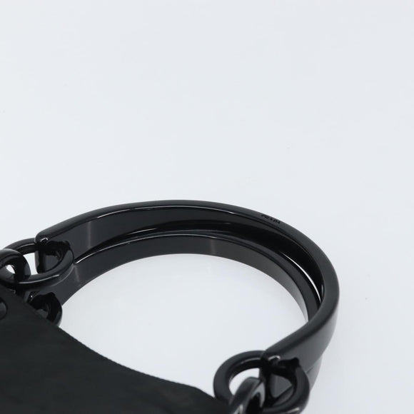 PRADA Hand Bag Nylon Black Silver Auth 171648