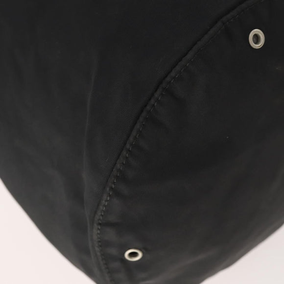 PRADA Umhängetasche Nylon Schwarz Silber Auth 171649