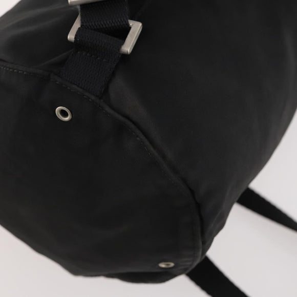 PRADA Umhängetasche Nylon Schwarz Silber Auth 171649
