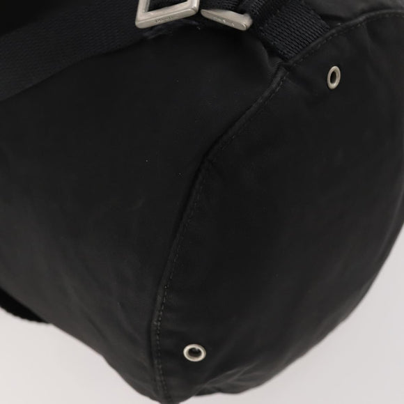 PRADA Umhängetasche Nylon Schwarz Silber Auth 171649