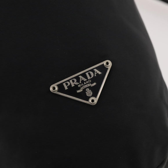 PRADA Umhängetasche Nylon Schwarz Silber Auth 171649