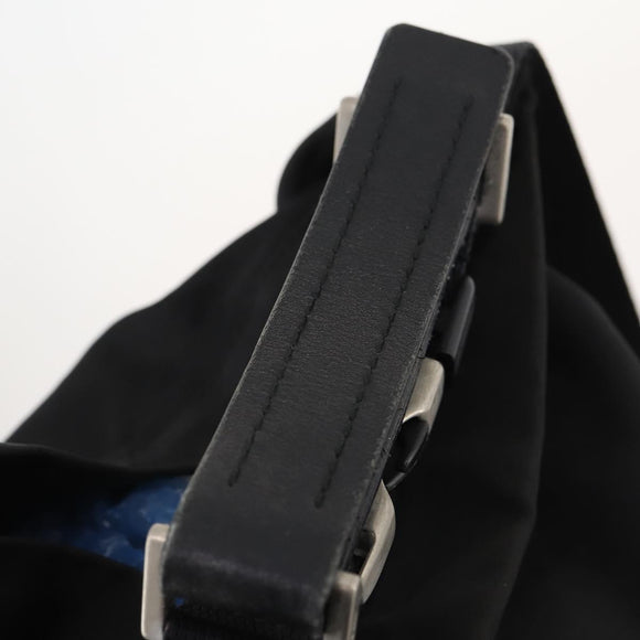 PRADA Umhängetasche Nylon Schwarz Silber Auth 171649