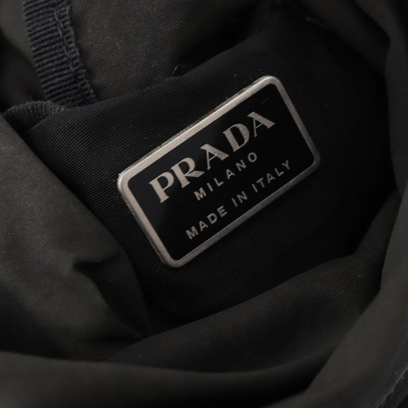 PRADA Umhängetasche Nylon Schwarz Silber Auth 171649