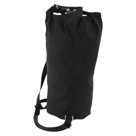 PRADA Umhängetasche Nylon Schwarz Silber Auth 171649