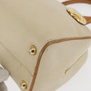 Christian Dior Hand Bag Leather Ivory Gold Auth 171650-14