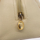Christian Dior Hand Bag Leather Ivory Gold Auth 171650-17