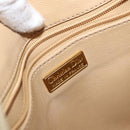 Christian Dior Hand Bag Leather Ivory Gold Auth 171650-11