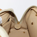 Christian Dior Hand Bag Leather Ivory Gold Auth 171650-18