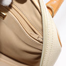 Christian Dior Hand Bag Leather Ivory Gold Auth 171650-20