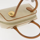 Christian Dior Hand Bag Leather Ivory Gold Auth 171650-6