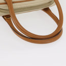 Christian Dior Hand Bag Leather Ivory Gold Auth 171650-7