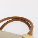 Christian Dior Hand Bag Leather Ivory Gold Auth 171650-8