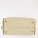 Christian Dior Hand Bag Leather Ivory Gold Auth 171650-5