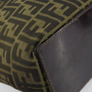FENDI Zucca Canvas Hand Bag Black Brown Auth 171652-16