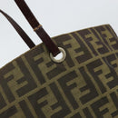 FENDI Zucca Canvas Hand Bag Black Brown Auth 171652-10