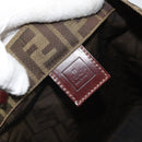 FENDI Zucca Canvas Hand Bag Black Brown Auth 171652-17