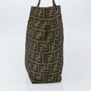 FENDI Zucca Canvas Hand Bag Black Brown Auth 171652-3