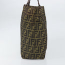 FENDI Zucca Canvas Hand Bag Black Brown Auth 171652-4