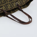 FENDI Zucca Canvas Hand Bag Black Brown Auth 171652-7