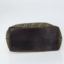 FENDI Zucca Canvas Hand Bag Black Brown Auth 171652-5