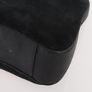 GUCCI Bamboo Shoulder Bag Suede 2way Black Gold 001 2058 1577 Auth 171654-15