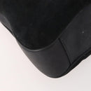 GUCCI Bamboo Shoulder Bag Suede 2way Black Gold 001 2058 1577 Auth 171654-10
