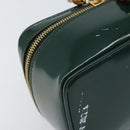 GUCCI Bamboo Vanity Pouch Lakleer Groen Goud 032 1956 0151 Auth 171655-11