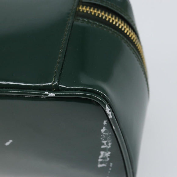 GUCCI Bamboo Vanity Pouch Lakleer Groen Goud 032 1956 0151 Auth 171655