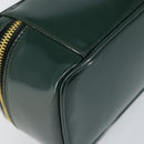 GUCCI Bamboo Vanity Pouch Lakleer Groen Goud 032 1956 0151 Auth 171655-13