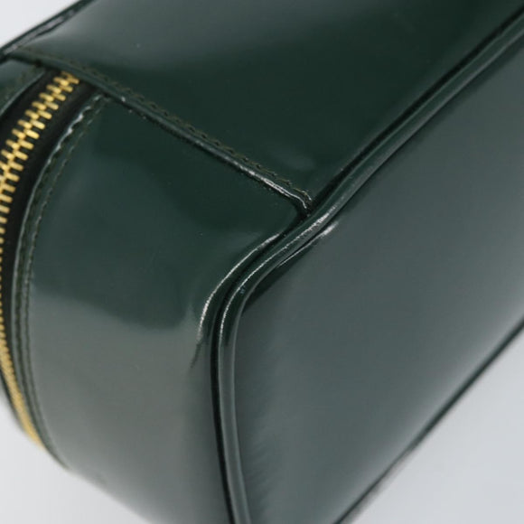 GUCCI Bamboo Vanity Pouch Lakleer Groen Goud 032 1956 0151 Auth 171655