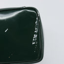 GUCCI Bamboo Vanity Pouch Lakleer Groen Goud 032 1956 0151 Auth 171655-14