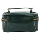 GUCCI Bamboo Vanity Pouch Lakleer Groen Goud 032 1956 0151 Auth 171655-3