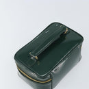 GUCCI Bamboo Vanity Pouch Lakleer Groen Goud 032 1956 0151 Auth 171655-6