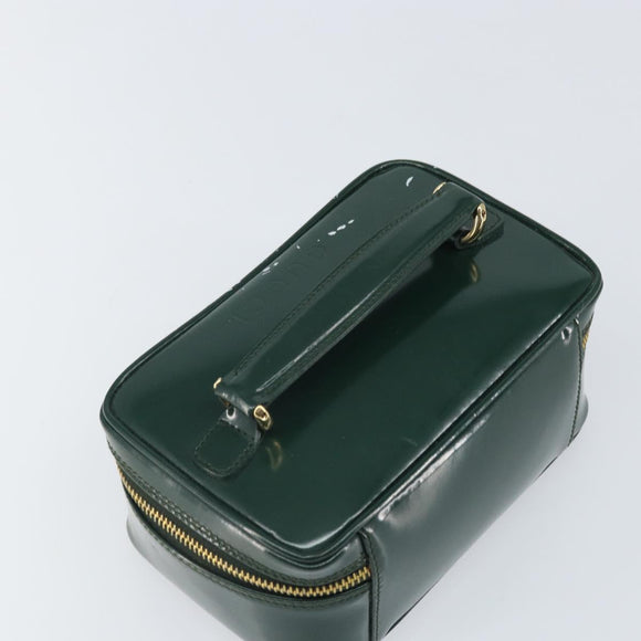 GUCCI Bamboo Vanity Pouch Lakleer Groen Goud 032 1956 0151 Auth 171655