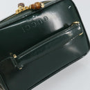 GUCCI Bamboo Vanity Pouch Lakleer Groen Goud 032 1956 0151 Auth 171655-7