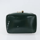 GUCCI Bamboo Vanity Pouch Lakleer Groen Goud 032 1956 0151 Auth 171655-9
