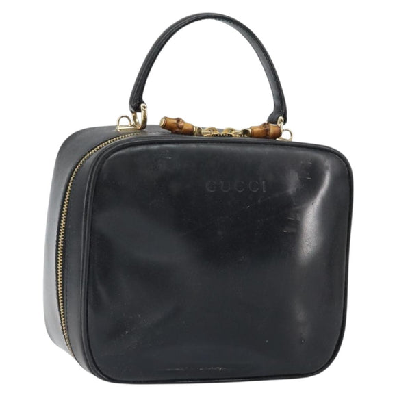 GUCCI Bambus Vanity Handtasche Lackleder Schwarz Gold 000 270 0323 Original 171656