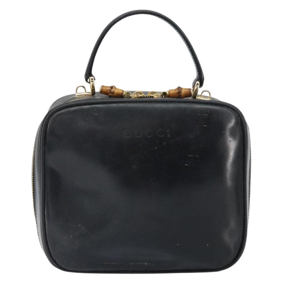 GUCCI Bambus Vanity Handtasche Lackleder Schwarz Gold 000 270 0323 Original 171656