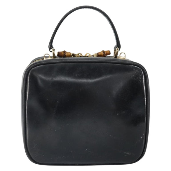 GUCCI Bambus Vanity Handtasche Lackleder Schwarz Gold 000 270 0323 Original 171656