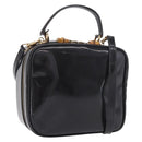 GUCCI Bamboo Hand Bag Patent leather 2way Brown Gold Auth 171657-1