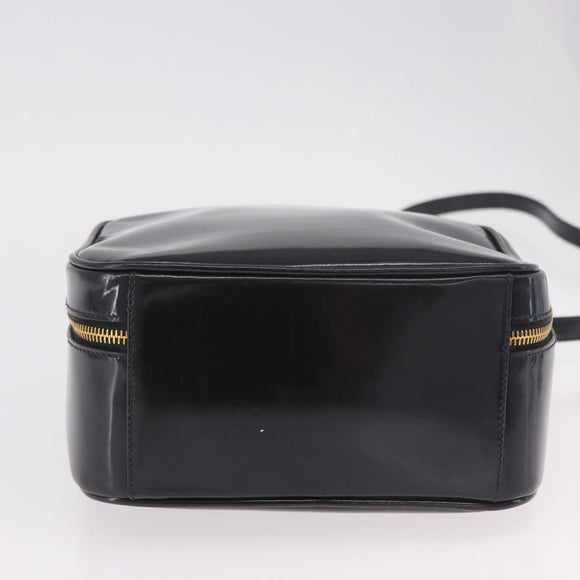GUCCI Bamboo Hand Bag Patent leather 2way Brown Gold Auth 171657