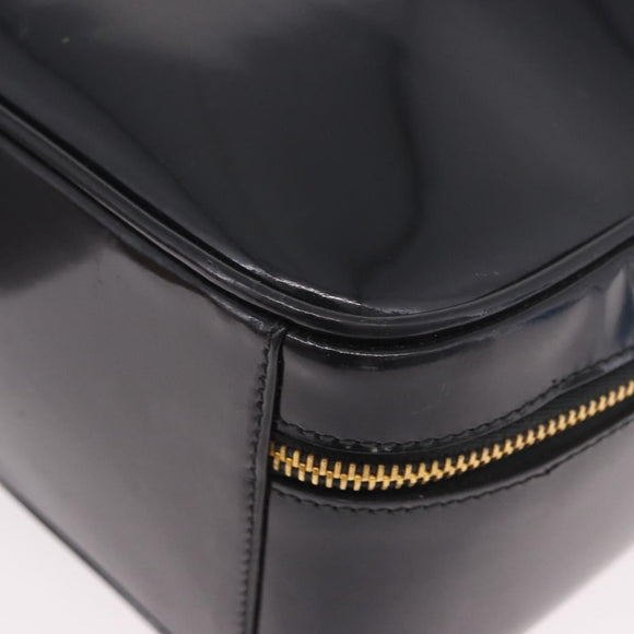GUCCI Bamboo Hand Bag Patent leather 2way Brown Gold Auth 171657