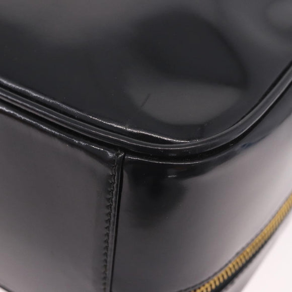 GUCCI Bamboo Hand Bag Patent leather 2way Brown Gold Auth 171657