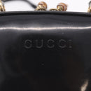 GUCCI Bamboo Hand Bag Patent leather 2way Brown Gold Auth 171657-21