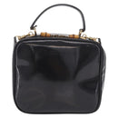 GUCCI Bamboo Hand Bag Patent leather 2way Brown Gold Auth 171657-13