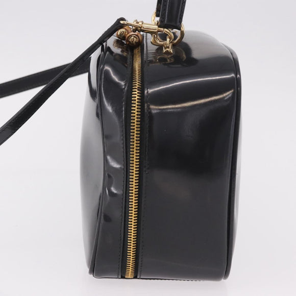 GUCCI Bamboo Hand Bag Patent leather 2way Brown Gold Auth 171657